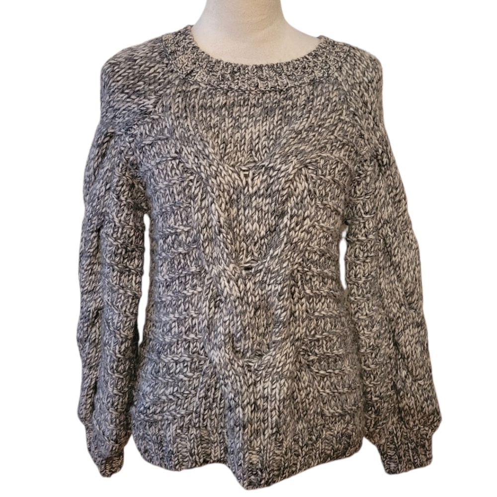 Gap Gray Marled Cable Knit Sweater Size Small